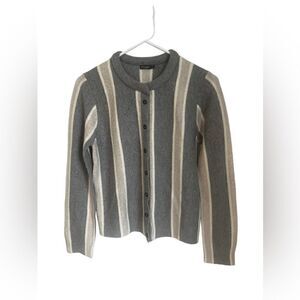J.McLaughlin Merino Wool Striped Cardigan Sweater Size Small